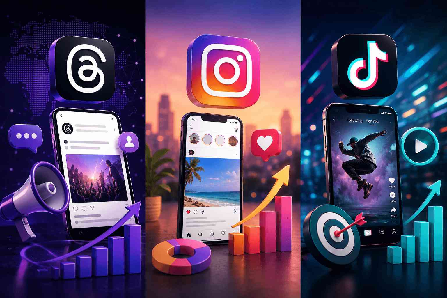 2026海外营销指南：Threads vs Instagram vs TikTok广告投放策略